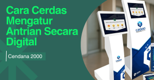 Ilustrasi pengguna mengambil nomor antrean secara online melalui smartphone