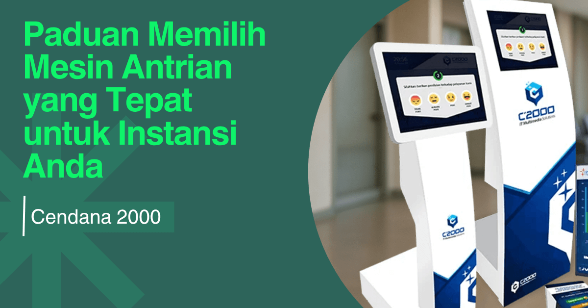 Ilustrasi mesin antrian digital touchscreen digunakan di rumah sakit untuk mengatur layanan pasien dengan efisien.